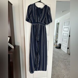 Navy Striped Jumpsuit